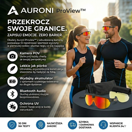 Auroni ProView™ – Inteligentne okulary sportowe AI z kamerą